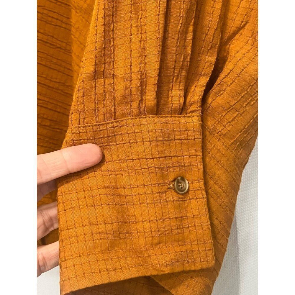 Topshop Textured Wrap Top In Tobacco-brown, US 10 - Picture 6 of 16